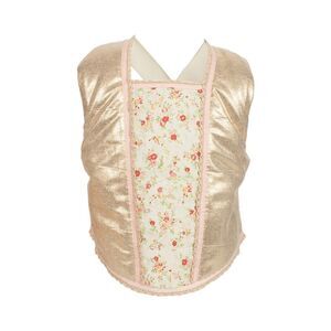 Maileg Girls Gold Floral Dress-Up Princess Corsage Top Blouse Youth Size 4-6